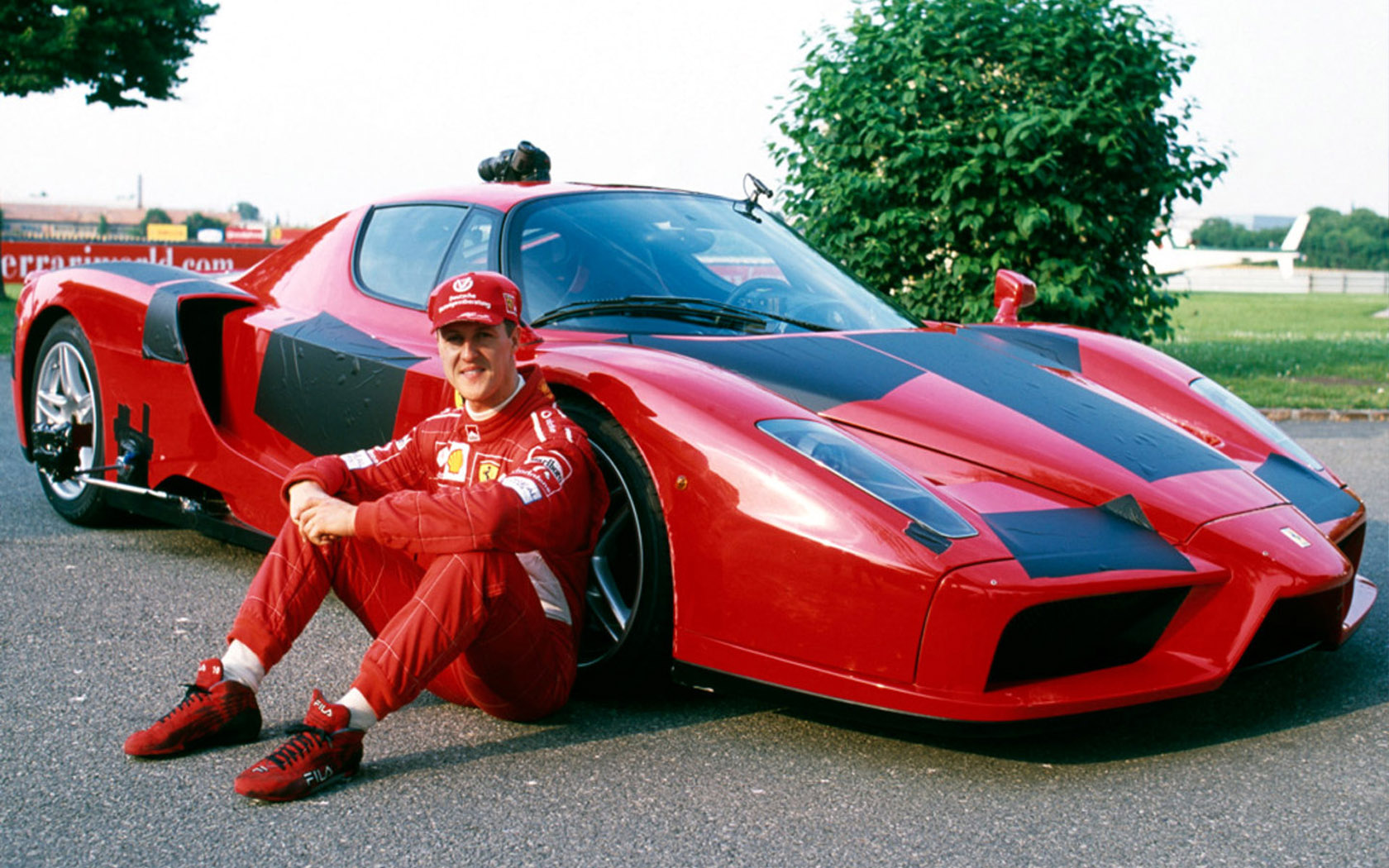 Michael Schumacher with Ferrari Enzo.