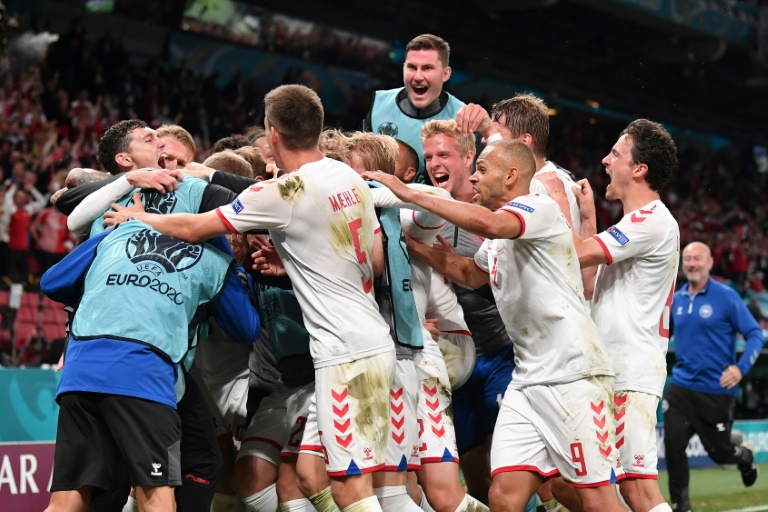 Danish players celebrated their victory over Russia (Source: Bangkok Post)