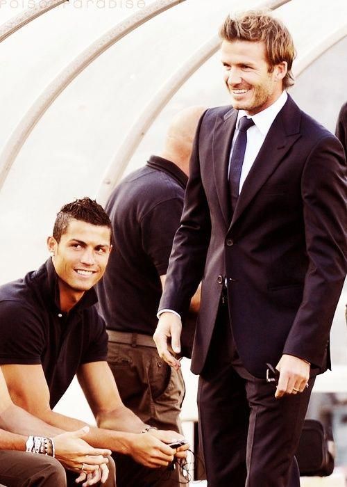 David Beckam with Christiano Ronaldo (Source: Pinterest)