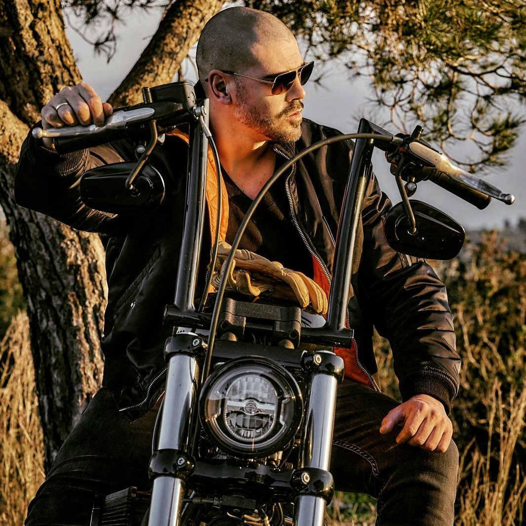 Víctor Valdés on His Harley Davidson