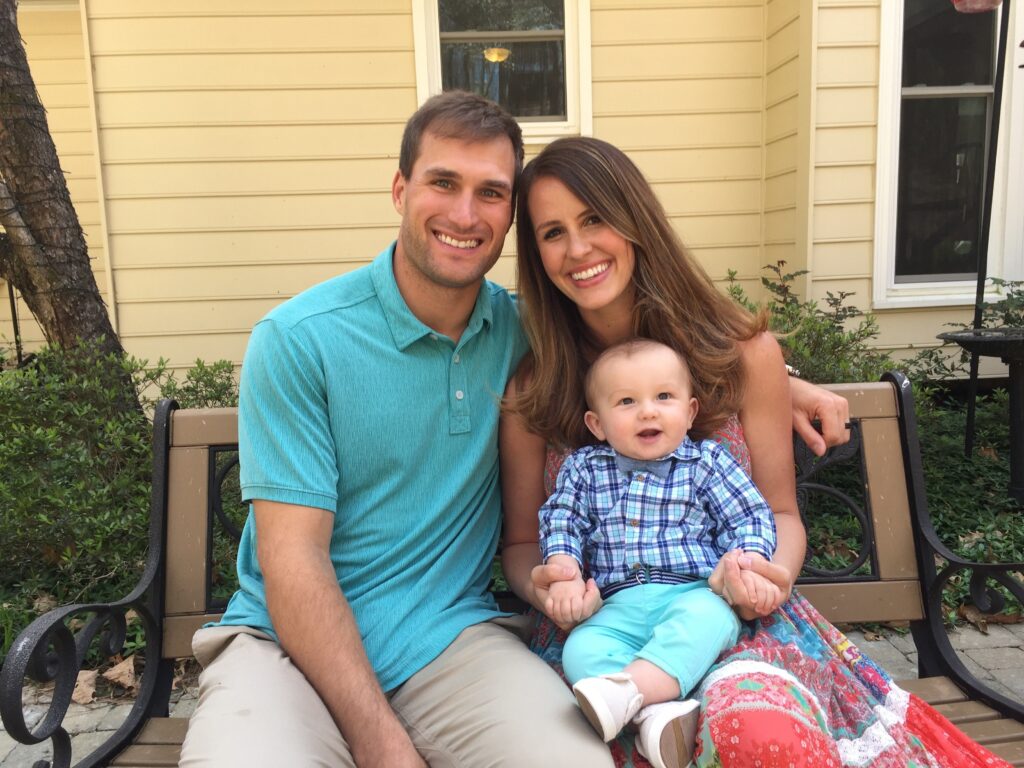 Kirk Cousins is with his wife and son