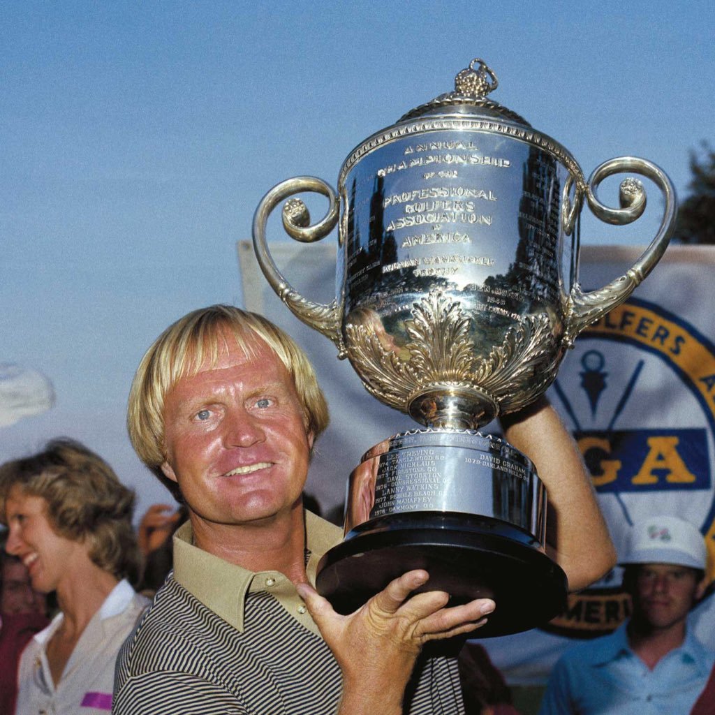 Jack Nicklaus Holding A Trophy