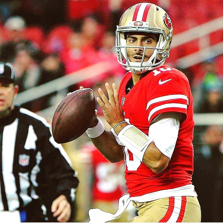 Jimmy Garoppolo inside the field