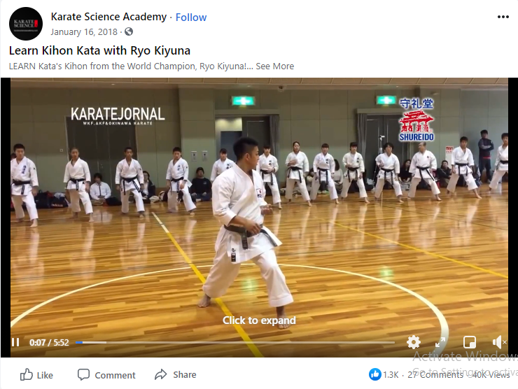 Ryo Kiyuna at Karate Science Academy