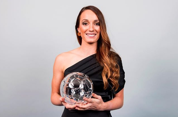 AC Milan Striker Kosovare Posing With The Award