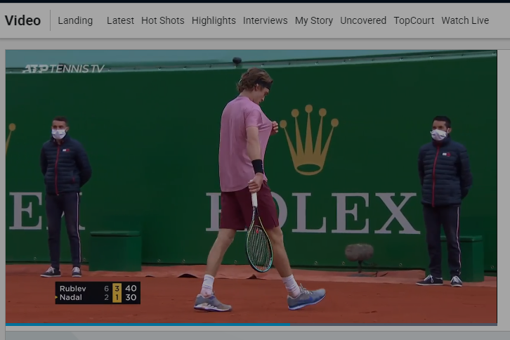 The video where Rublev overpowers Nadal