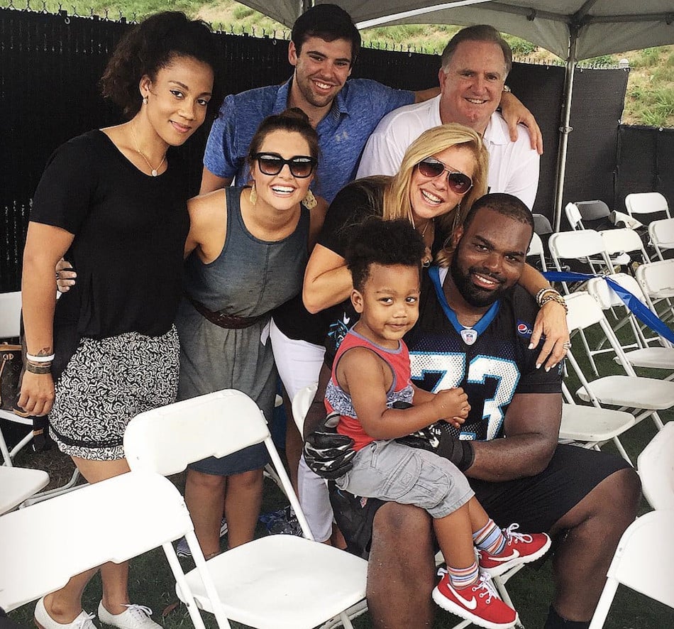 Michael Oher with his Wife, Tiffany Ray Son and Touhy Family