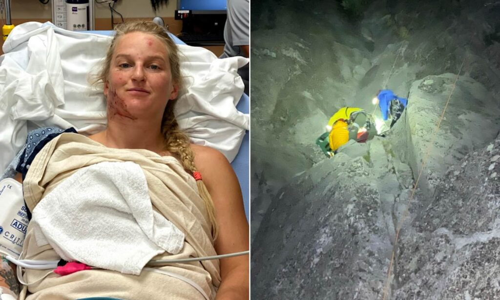 Emily Harrington at hospital recovering slowly after her 40-feet fall down.