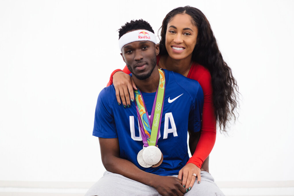 Will Claye with his beautiful wife, Queen Claye.