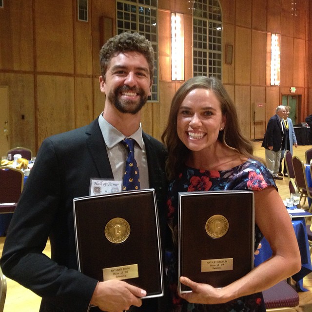 Anthony Ervin with Nataile Coughlin at Cal Athletics Hall of Fame ceremony