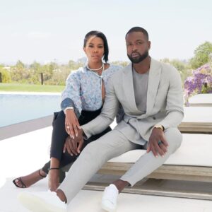 Dwayne Wade with his wife