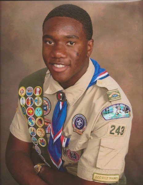 Okereke in the boy scouts