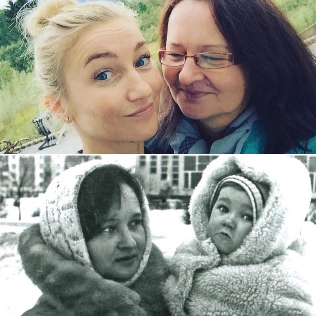 Aljona Savchenko with her mother then and now.