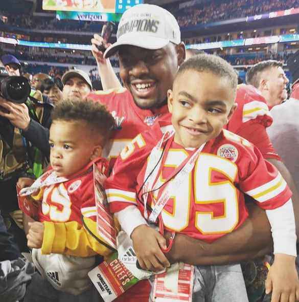 Chris Jones with his kids