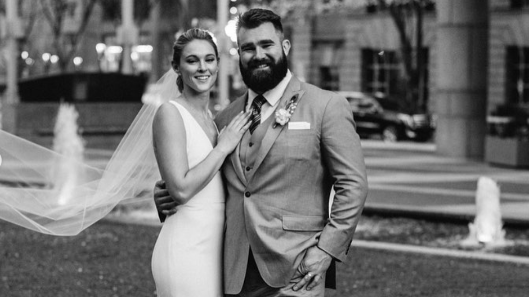 Jason Kelce With Kylie On Their Wedding Day