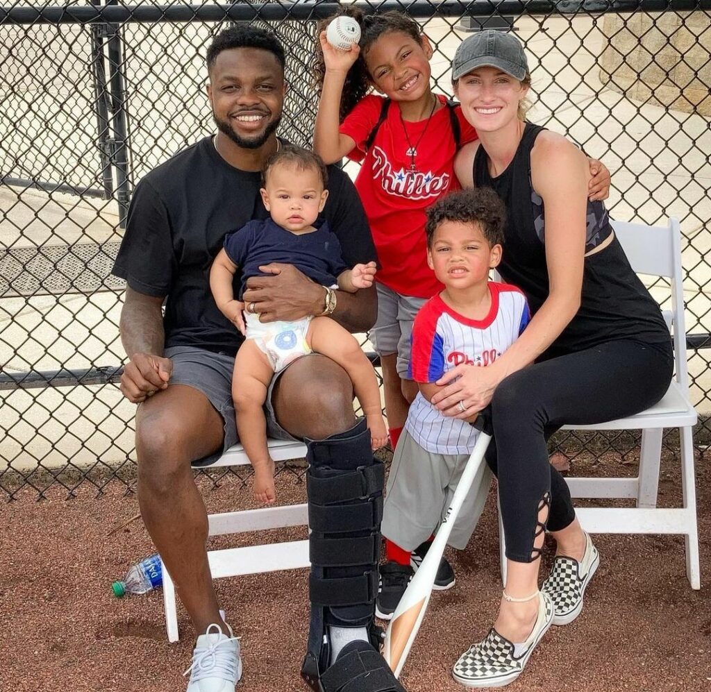 Roman Quinn with his wife and childrens