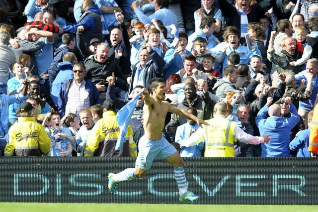 Sergio Augero celebrates after scoring title winning goal