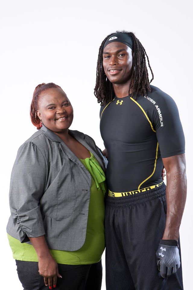 Julio Jones with his mother, Queen Marvin.