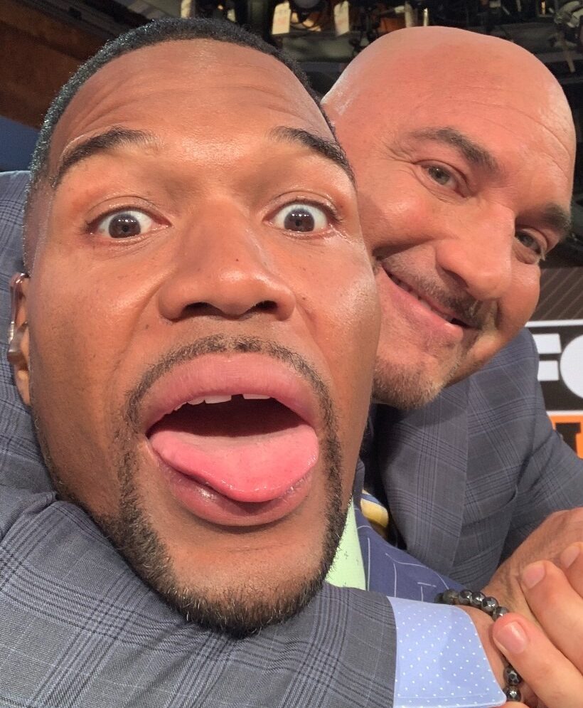 Michael Strahan being playful