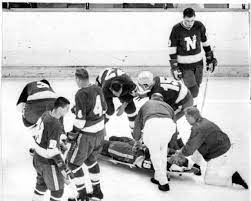 Bill Masterton in a stretcher before his death