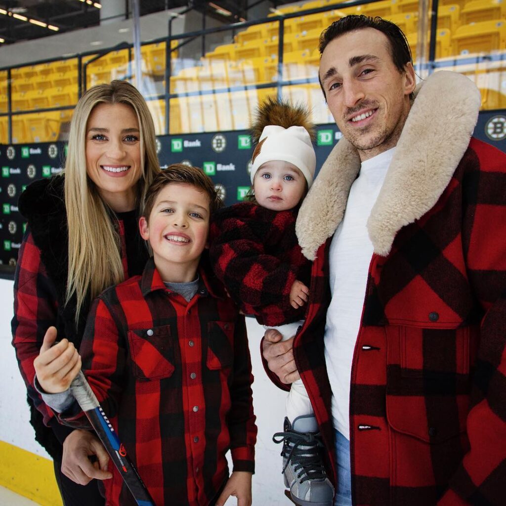 Brade Marchand along with his wife Katrina, daughter and son