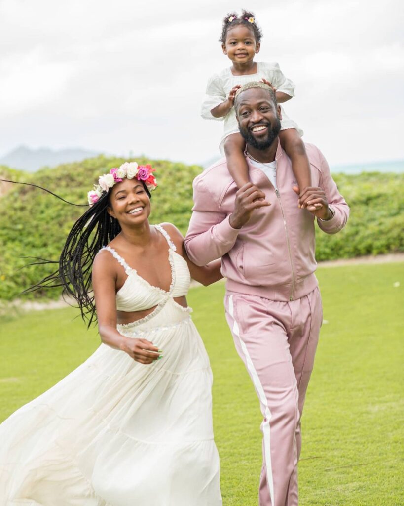 Dwyane Wade along with his wife Gabrielle Union and their daughter Kaavia James (Source: Instagram)