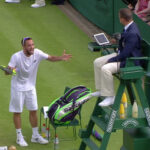 Viktor Troicki yelling at the umpire
