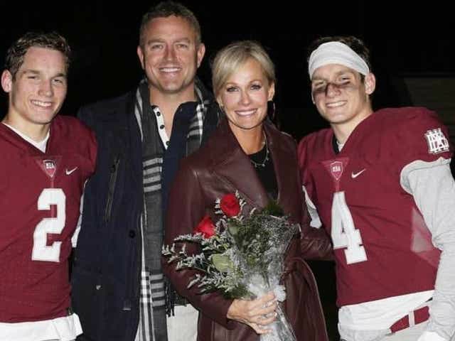 Allison Butler with her sons and husband