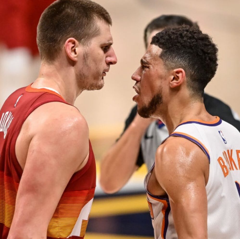 Nikola and Booker in a stare down