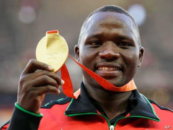 Julius Yego and his medal.