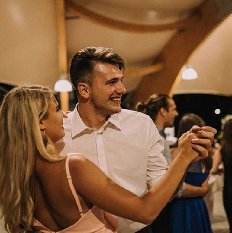 Luka Doncic dancing with his girlfriend.