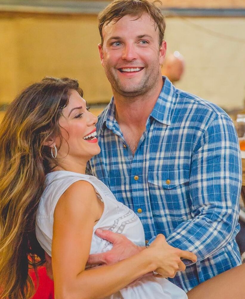 Anna Burns and Wes Welker being playful