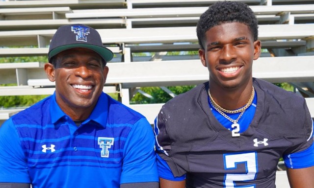 Deion Sanders with his son Shedeur Sanders