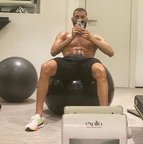 Karim's selfie during workout