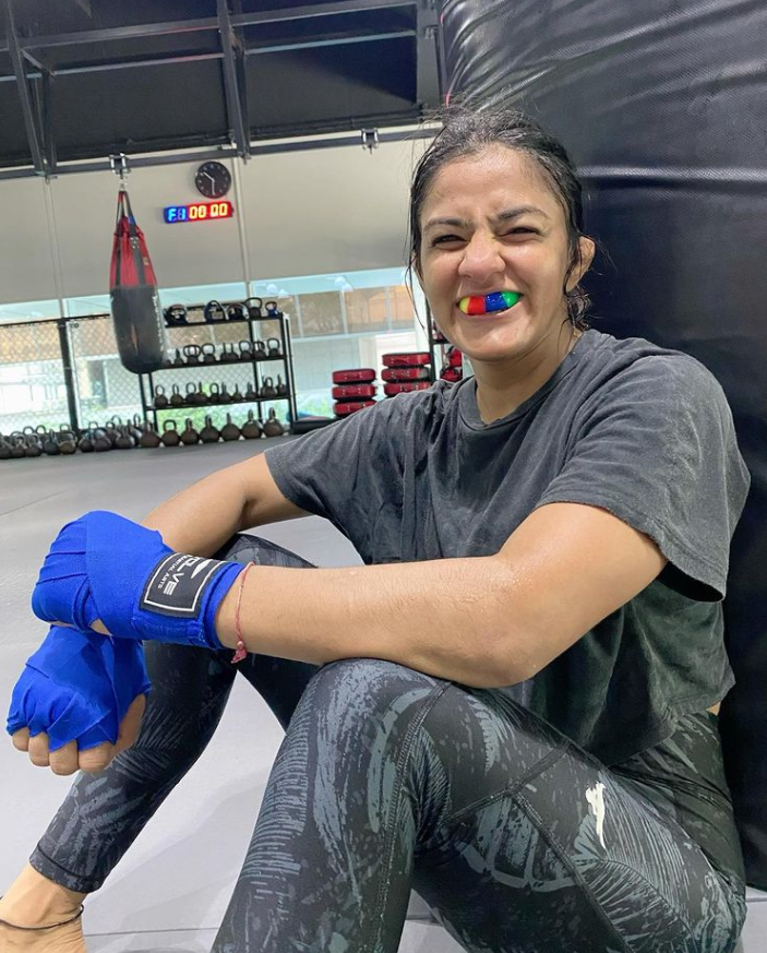 Ritu during her fight practice