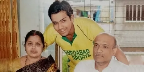 Rohit Sharma with his parents during teenage years