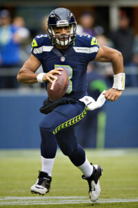 Russell Wilson on the field