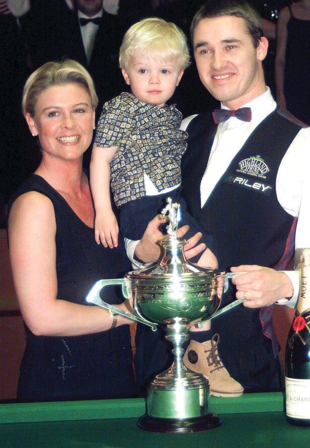 Stephen Hendry with his ex-wife Mandy and his son