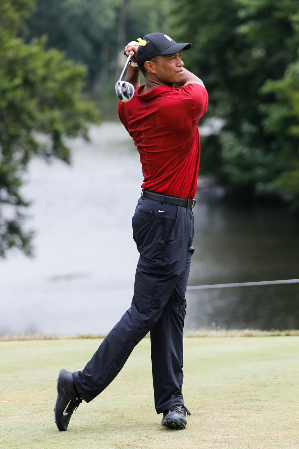 Tiger Woods Swinging His Club