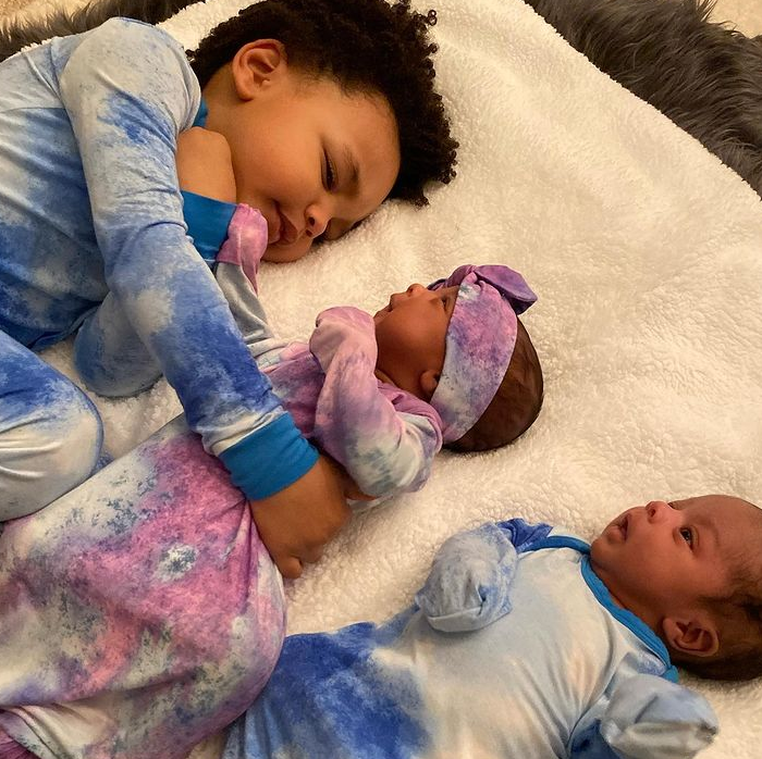 Damian Lillard's elder child Damian Lillard Jr(right) and twins Kali and Kalii (Credit: Instagram) 