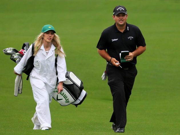 Patrick Reed and his wife Justine Karain when she worked as a caddy of his 