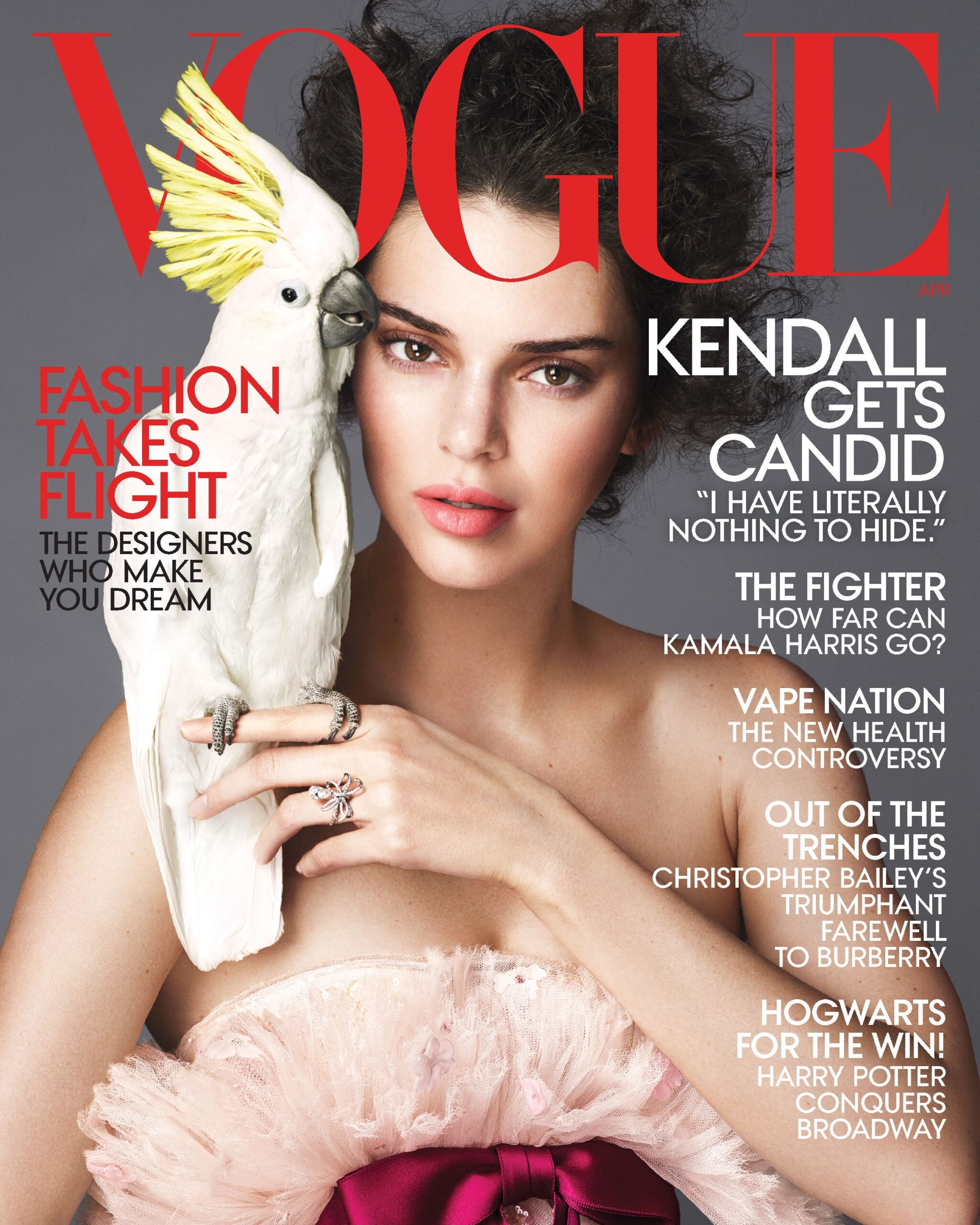 Kendall Jenner poses for a cover in the VOGUE magazine