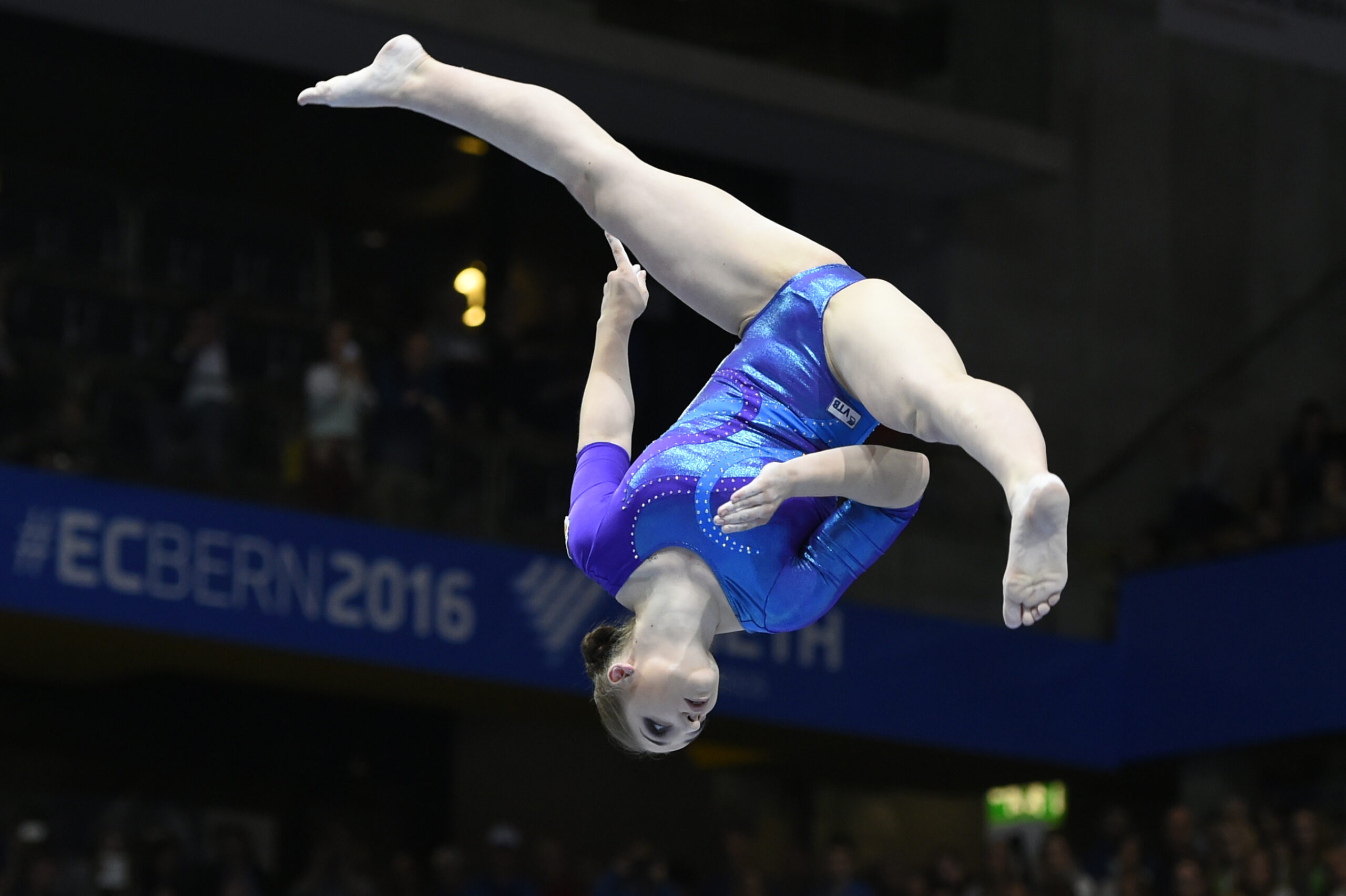 Aliya Mustafina performing in European Artistic Gymnastics Championships 2016