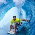 Andy playing surfing