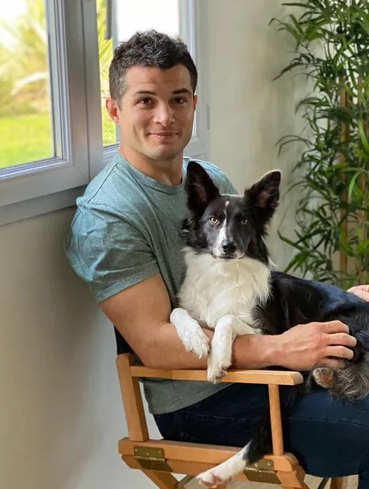 Brice Dulin With His Dog