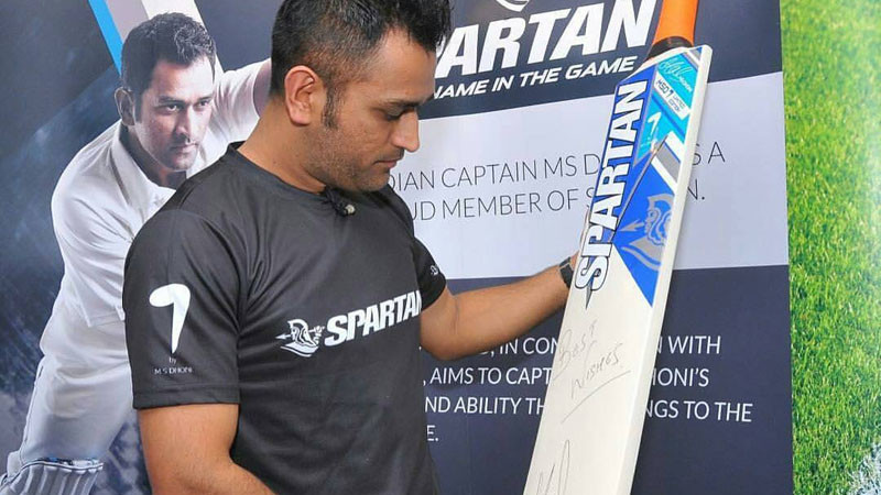 MS Dhoni during Spartan commericals