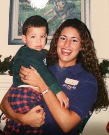 Young Tina with her oldest son Lonzo.