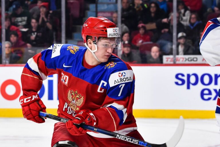 Kirill Kaprizov for the Russian National team (Source: Hockey Wilderness)