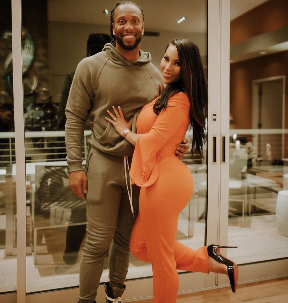 Larry Fitzgerald and Girlfriend Melissa Hit up a Wedding at the