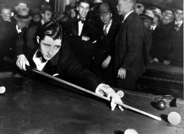 Willie Mosconi, playing Billiards.